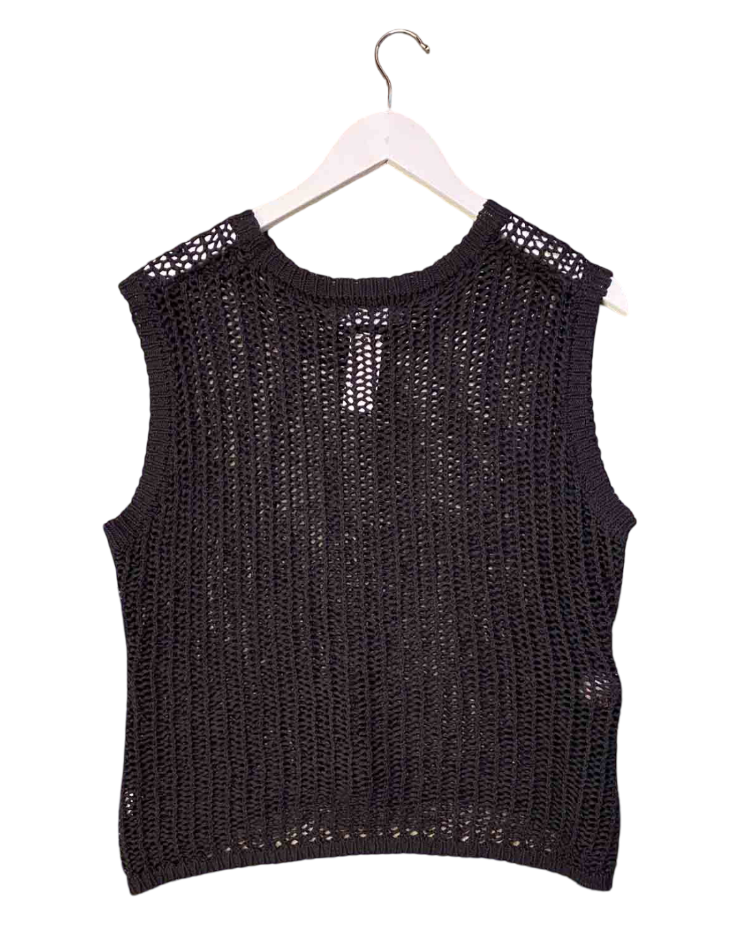 Size S | Alpha60 Black Crochet Vest