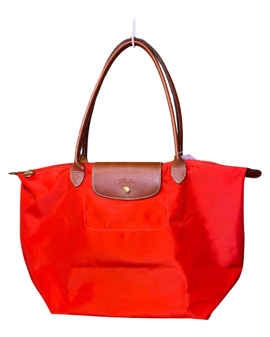 Longchamp Red Le Pliage Nylon Tote Bag