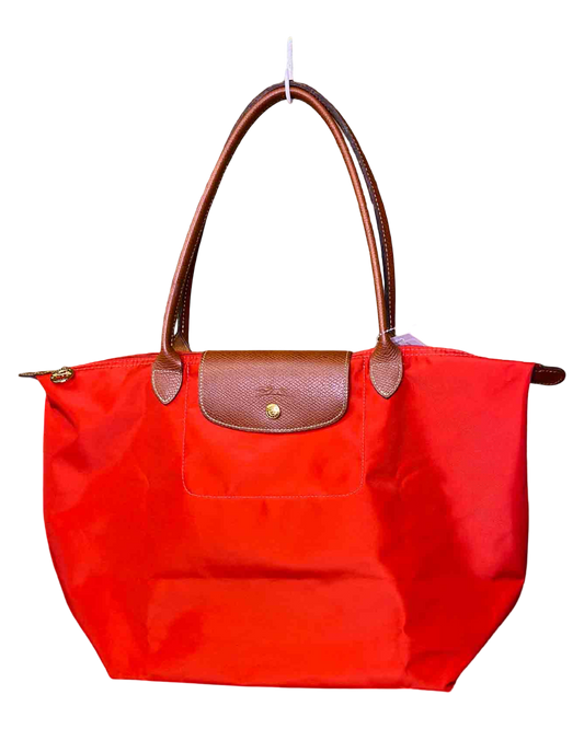 Longchamp Red Le Pliage Nylon Tote Bag