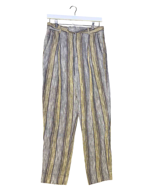 Size M | Bassike Grey Striped Pants