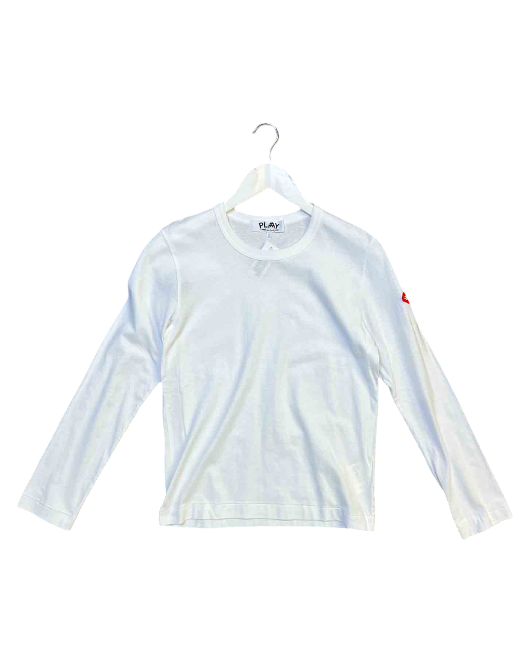 Size L | CDG Play x Invader White Cotton Long-Sleeve Top