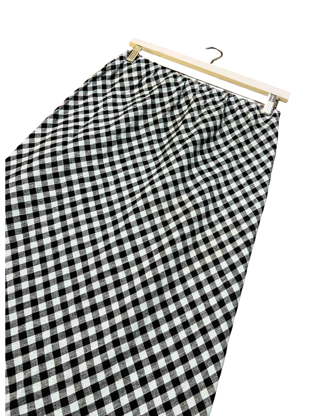 Size M | Alpha60 Gingham Hemp Midi Skirt