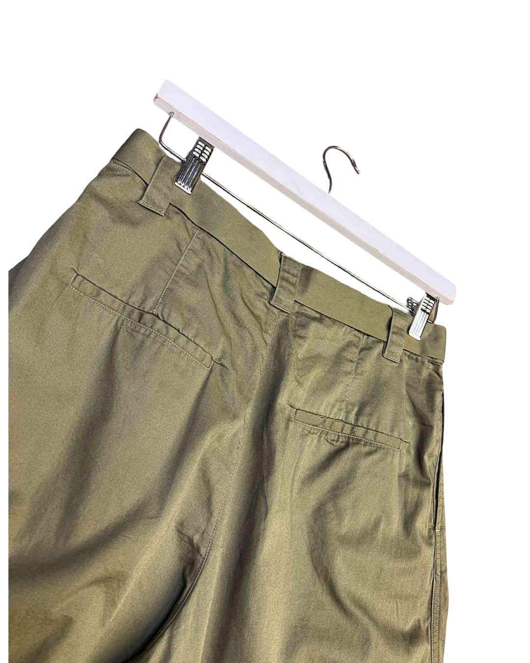 Size L | Kowtow Green Organic Cotton Belted Barrel Pants