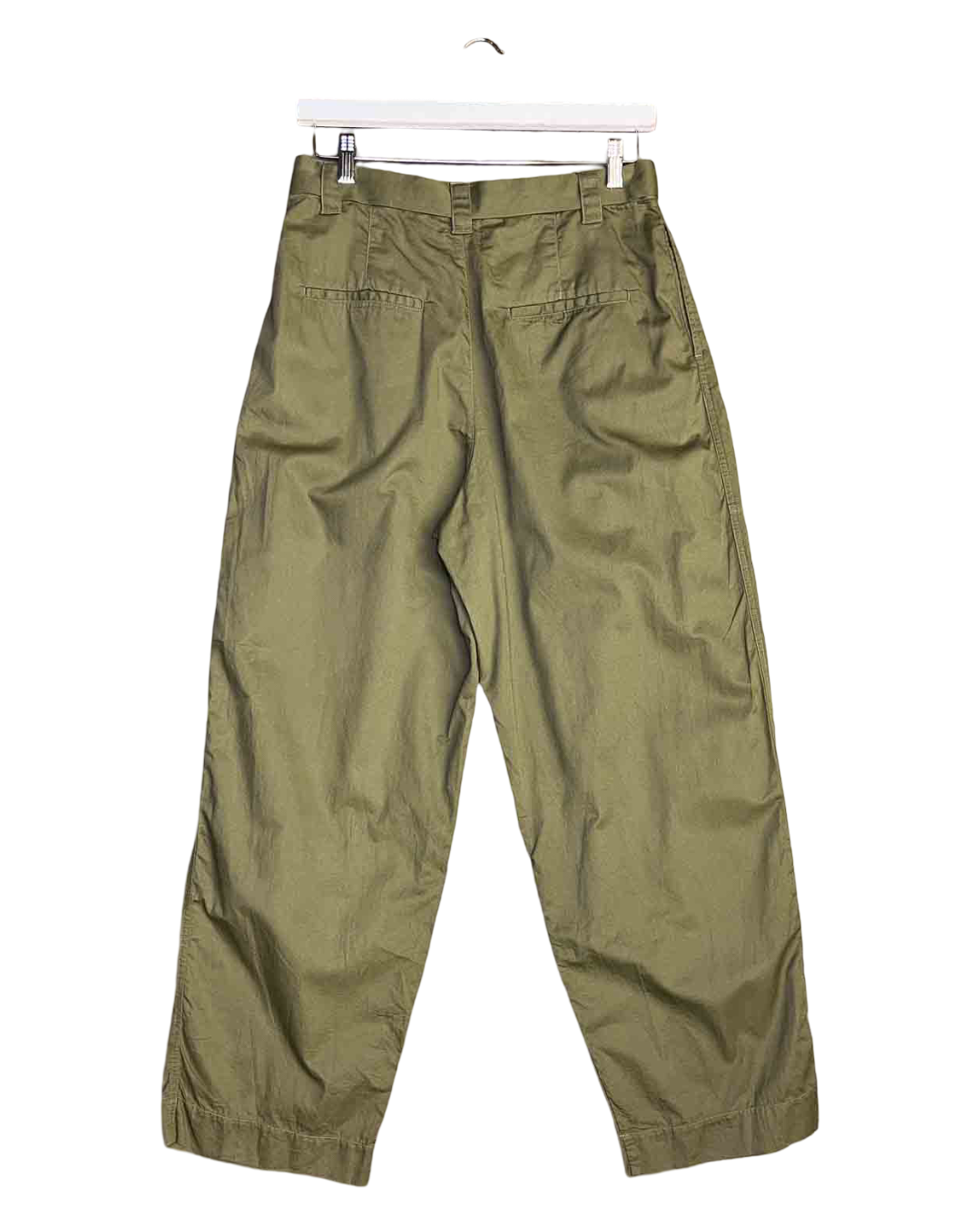 Size L | Kowtow Green Organic Cotton Belted Barrel Pants