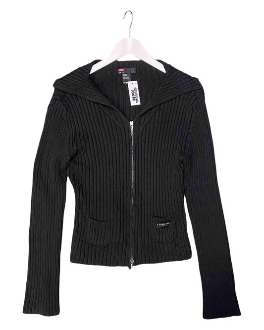 Size XL | Diesel Black Ribbed Knit Jumper