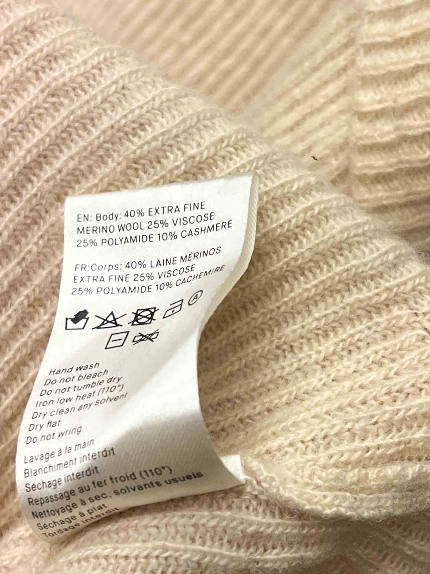 Size L | Nanushka Beige Merino Blend Knit Jumper