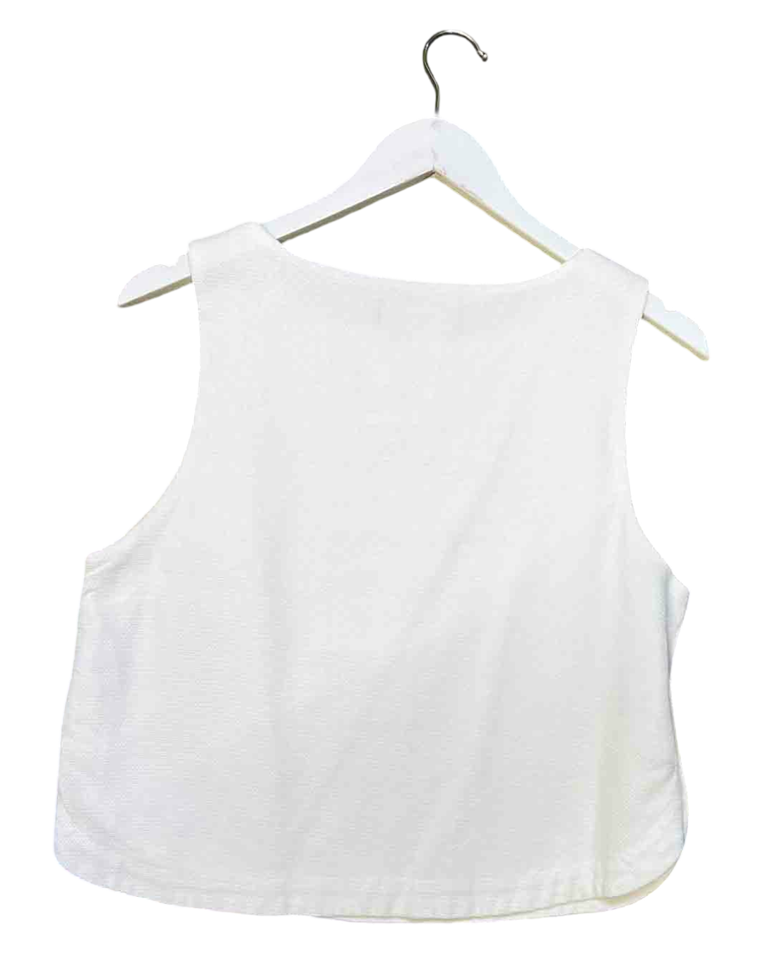 Size S | Alpha60 White Cotton Textured Tank Top