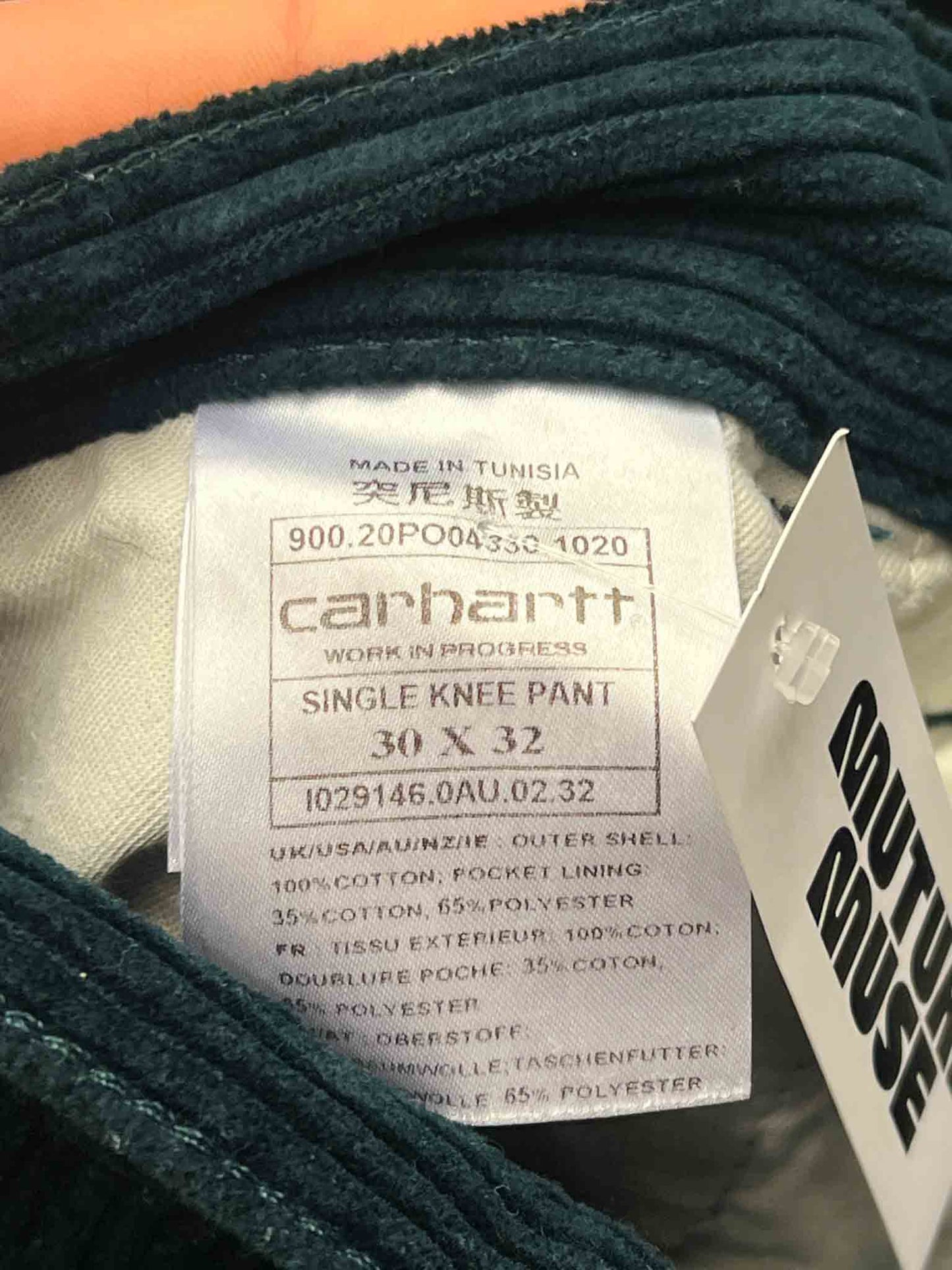 Size 30 | Carhartt WIP Green Corduroy Utility Pants