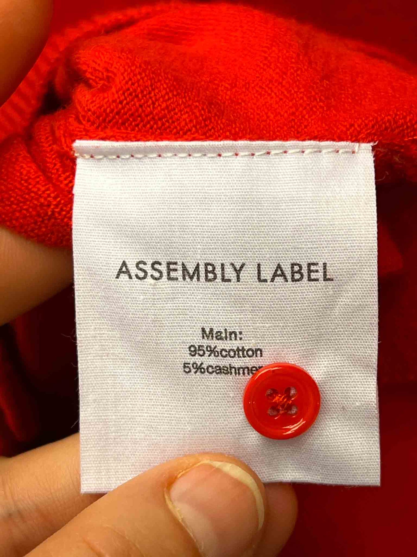 Size 8 (S) | Assembly Label Red Cotton/ Cashmere Cardigan