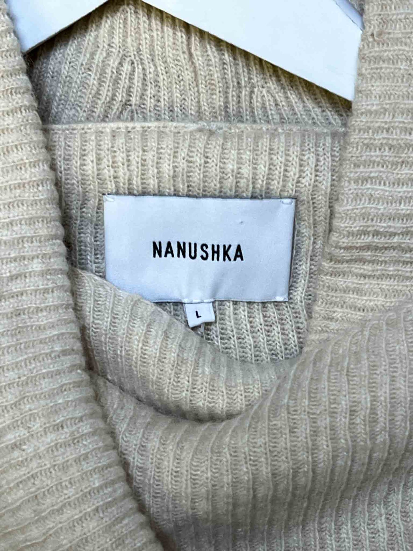 Size L | Nanushka Beige Merino Blend Knit Jumper