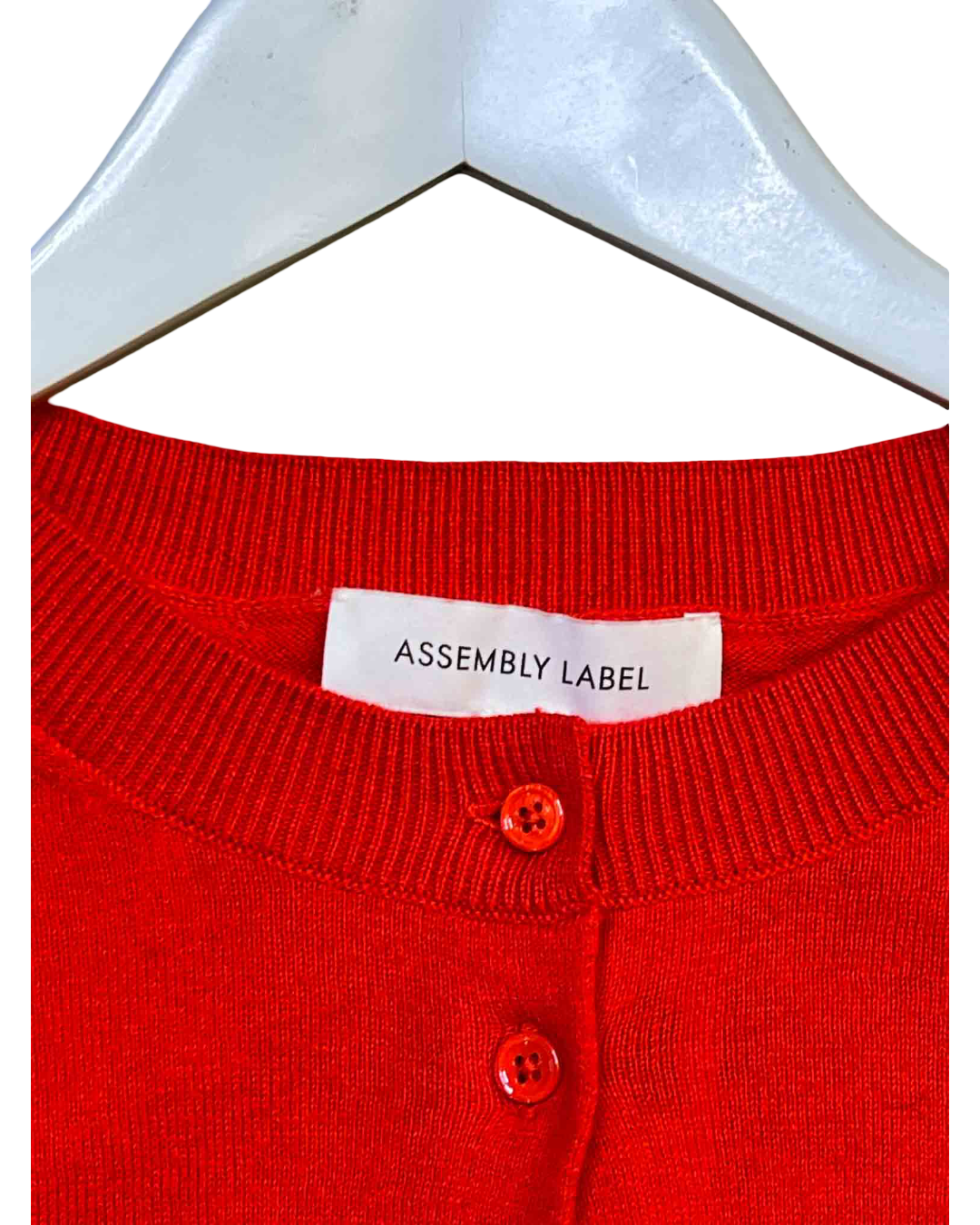 Size 8 (S) | Assembly Label Red Cotton/ Cashmere Cardigan