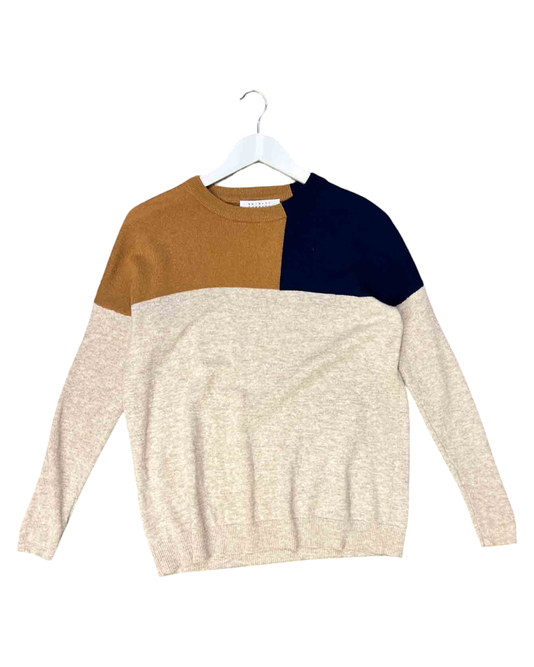 Size 2 (M) | Skin and Threads Wool/Alpaca Colourblock Knitted Jumper