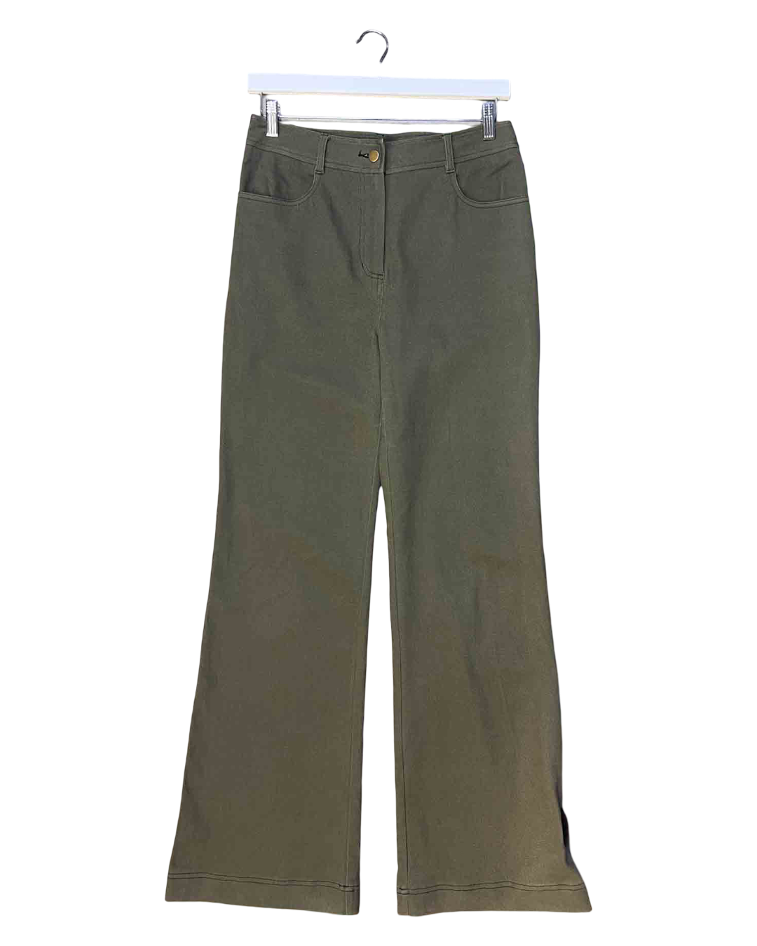 Size M | Sylvester Green Drill Flared Pants