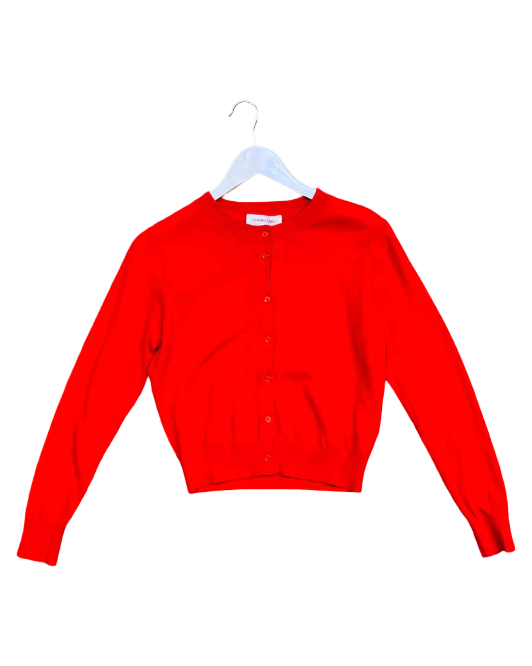 Size 8 (S) | Assembly Label Red Cotton/ Cashmere Cardigan