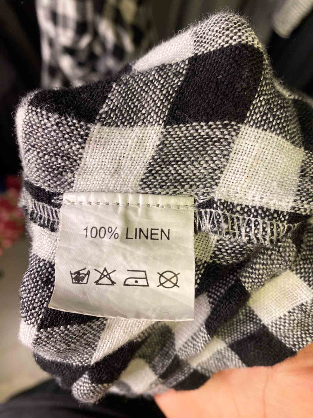 Size M/L | Orpheus Black and White Gingham Linen Dress