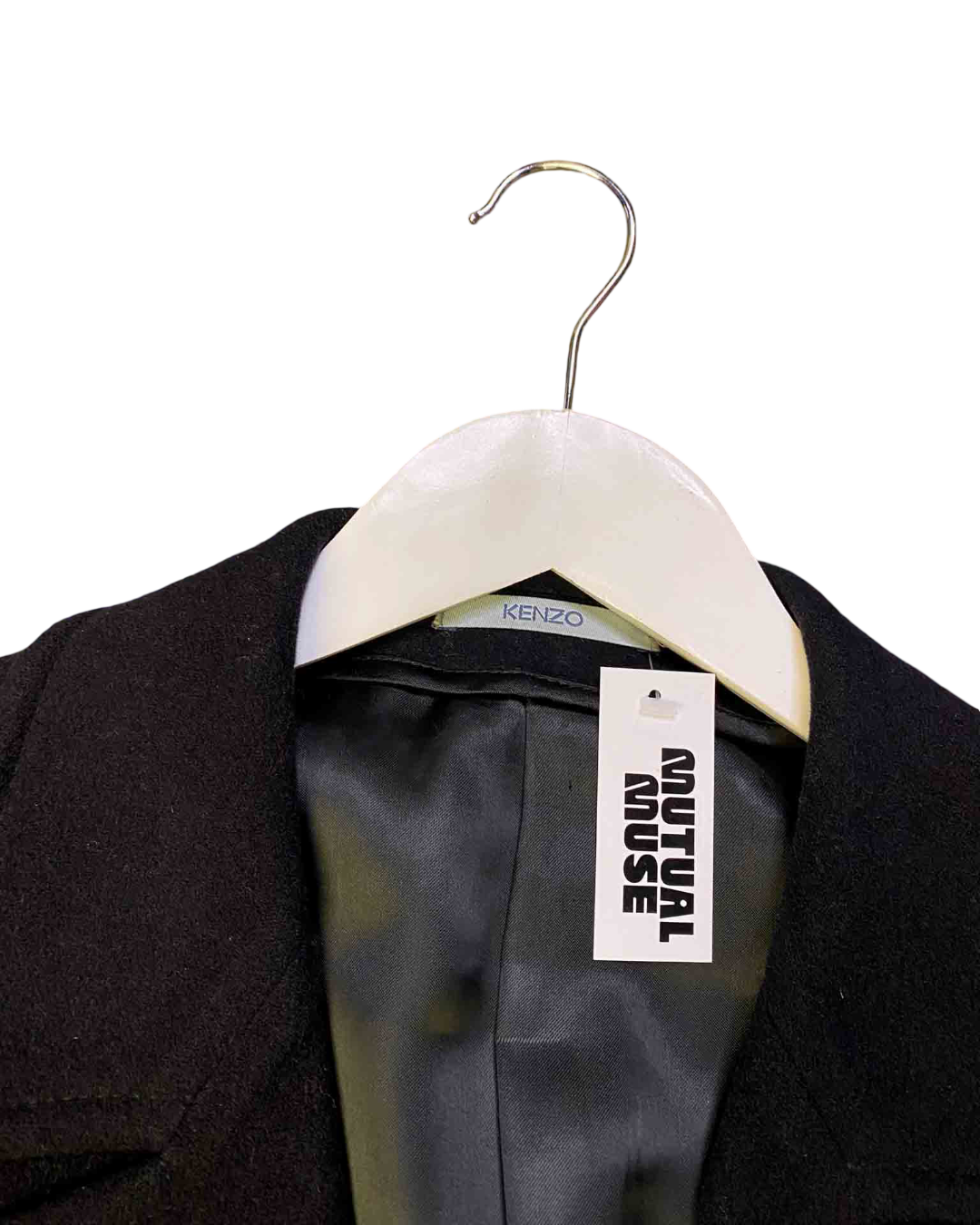 Size XL | Kenzo Black Wool Duster Coat