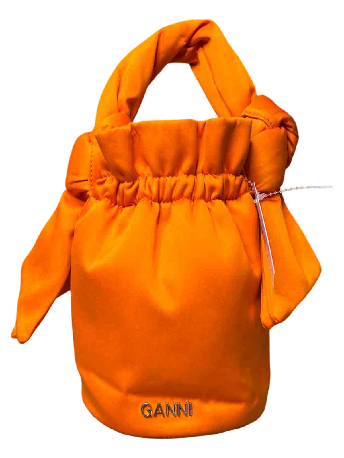 Ganni Vibrant Orange Occasion Top Handle Bag