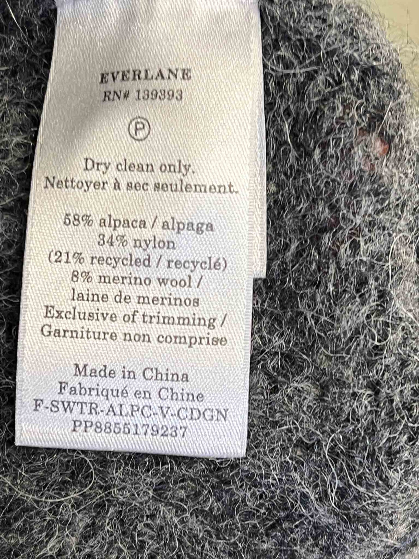 Size XS | Everlane Grey Alpaca Cardigan