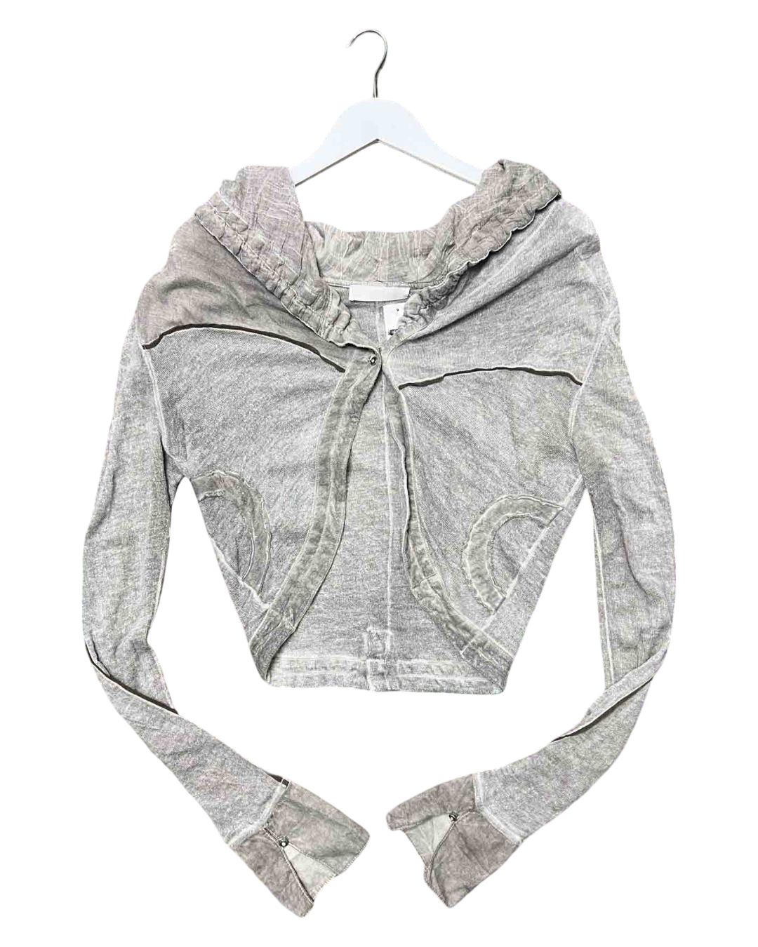 Size XS/S | Fred Sabatier Grey Archive Graphic Cropped Hoodie