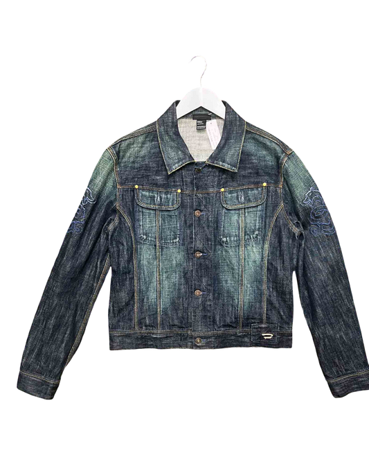Size L | Diesel Y2K Dragon Stonewashed Denim Jacket