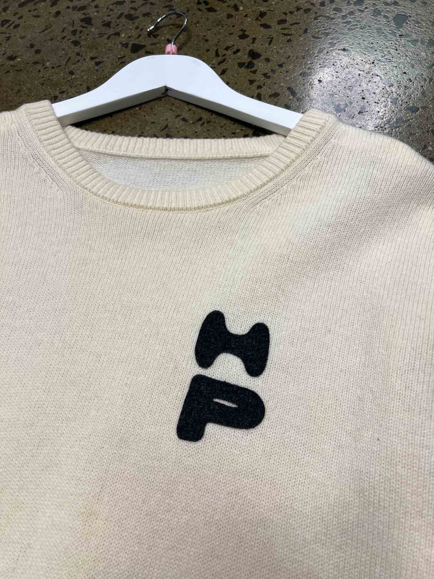 Size L | Heron Preston White Light Knit Jumper