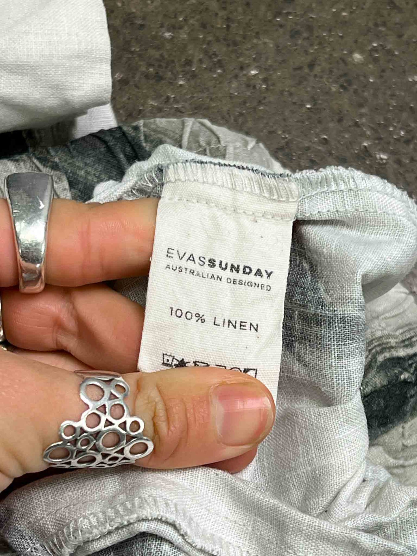 Size XL | Eva's Sunday Swirly Linen Wide-Leg Pants