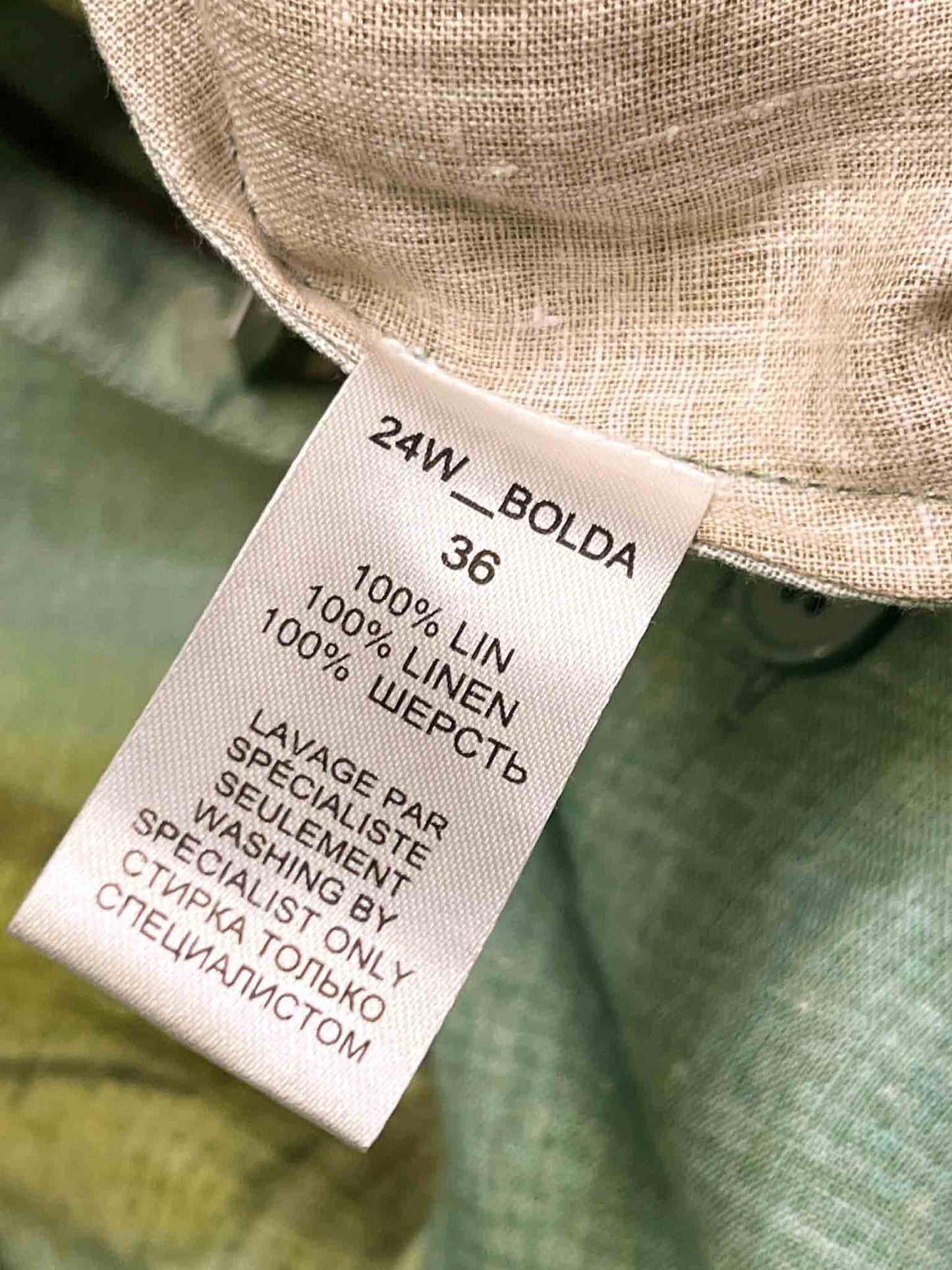 Size 36 (S) | Mes Demoiselles Linen Botanical Foliage Pants