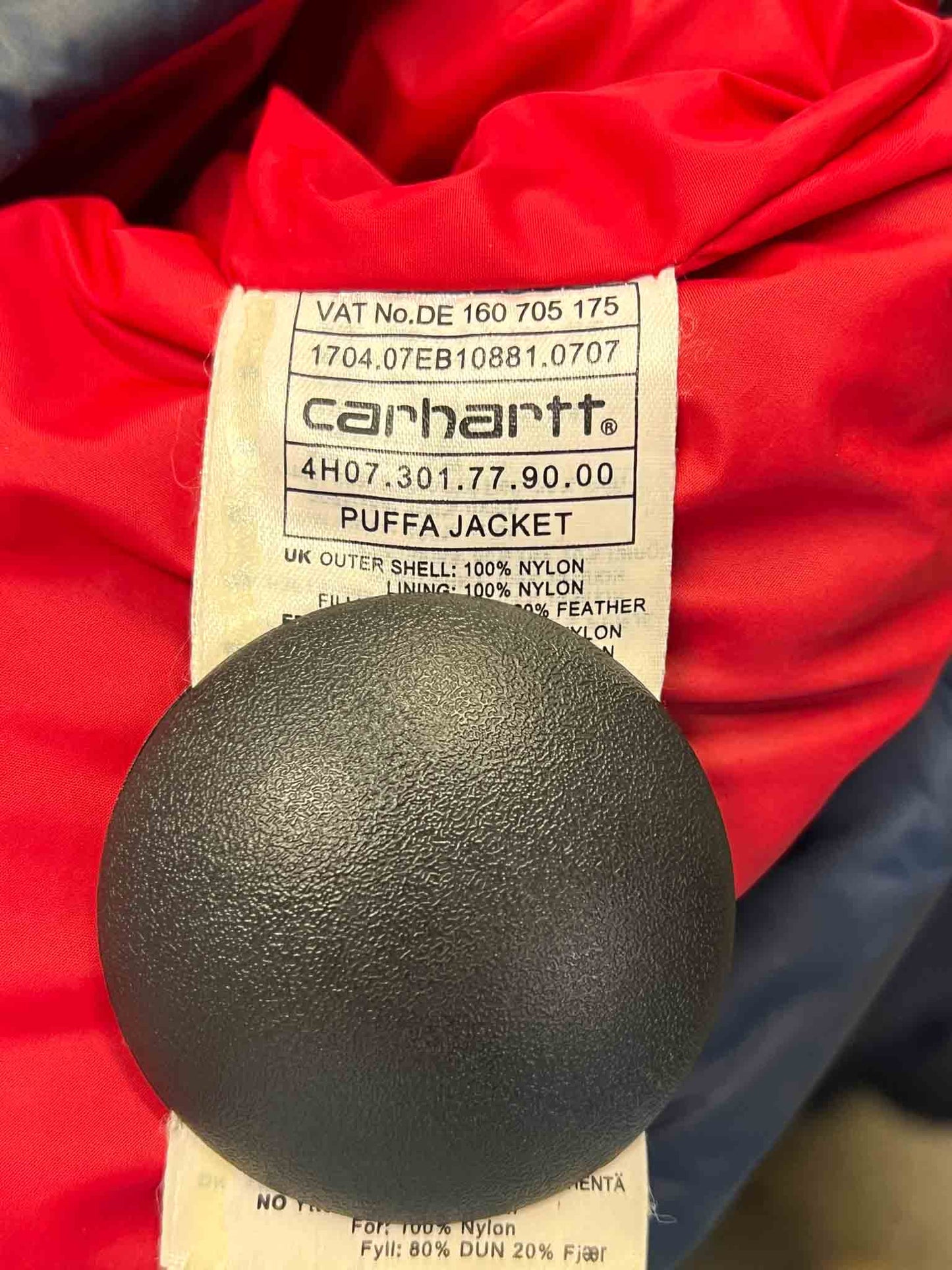 Size L | Carhartt Navy Puffer Jacket
