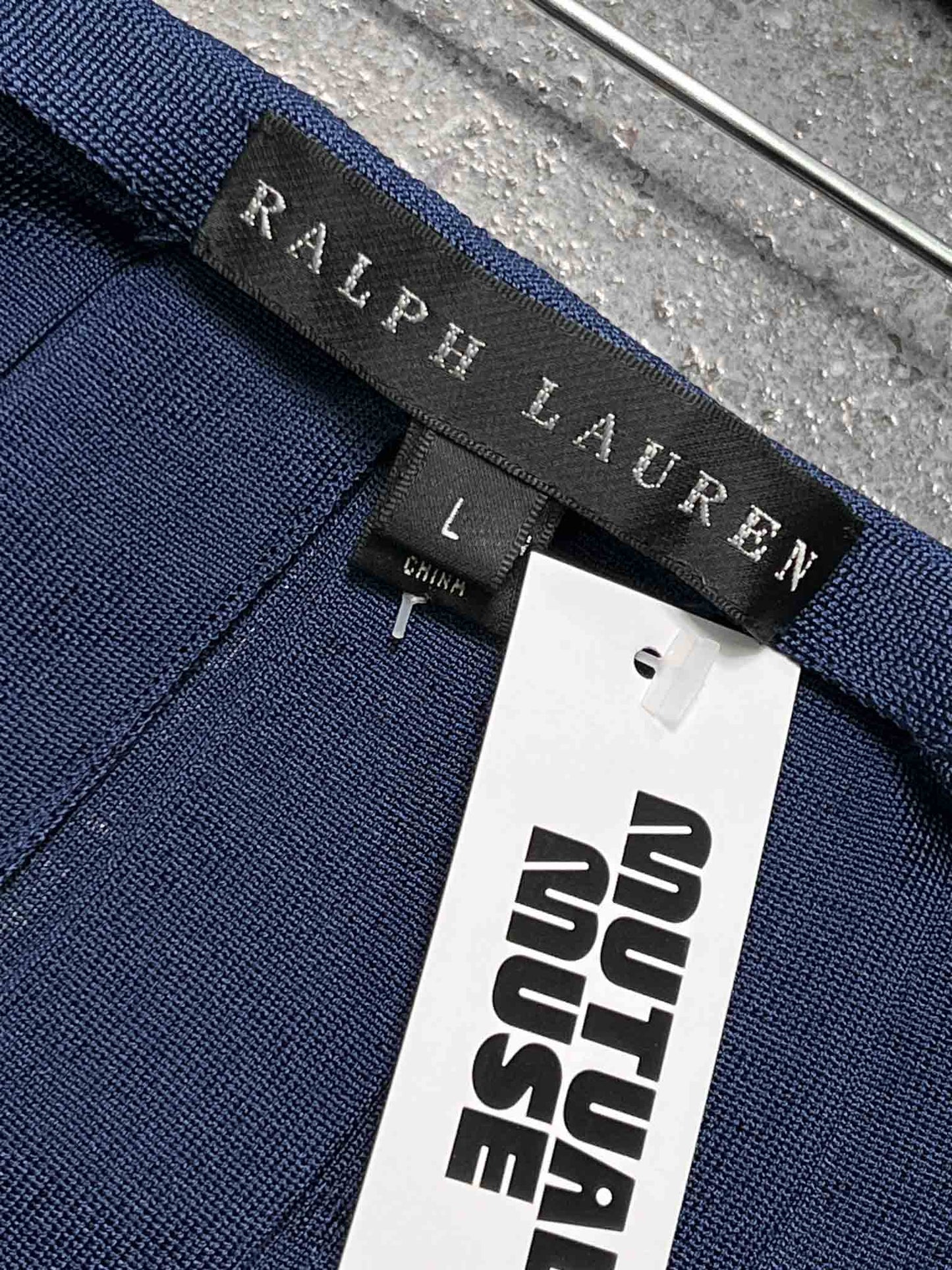 Size L | Ralph Lauren Navy Pleated Mini Skirt
