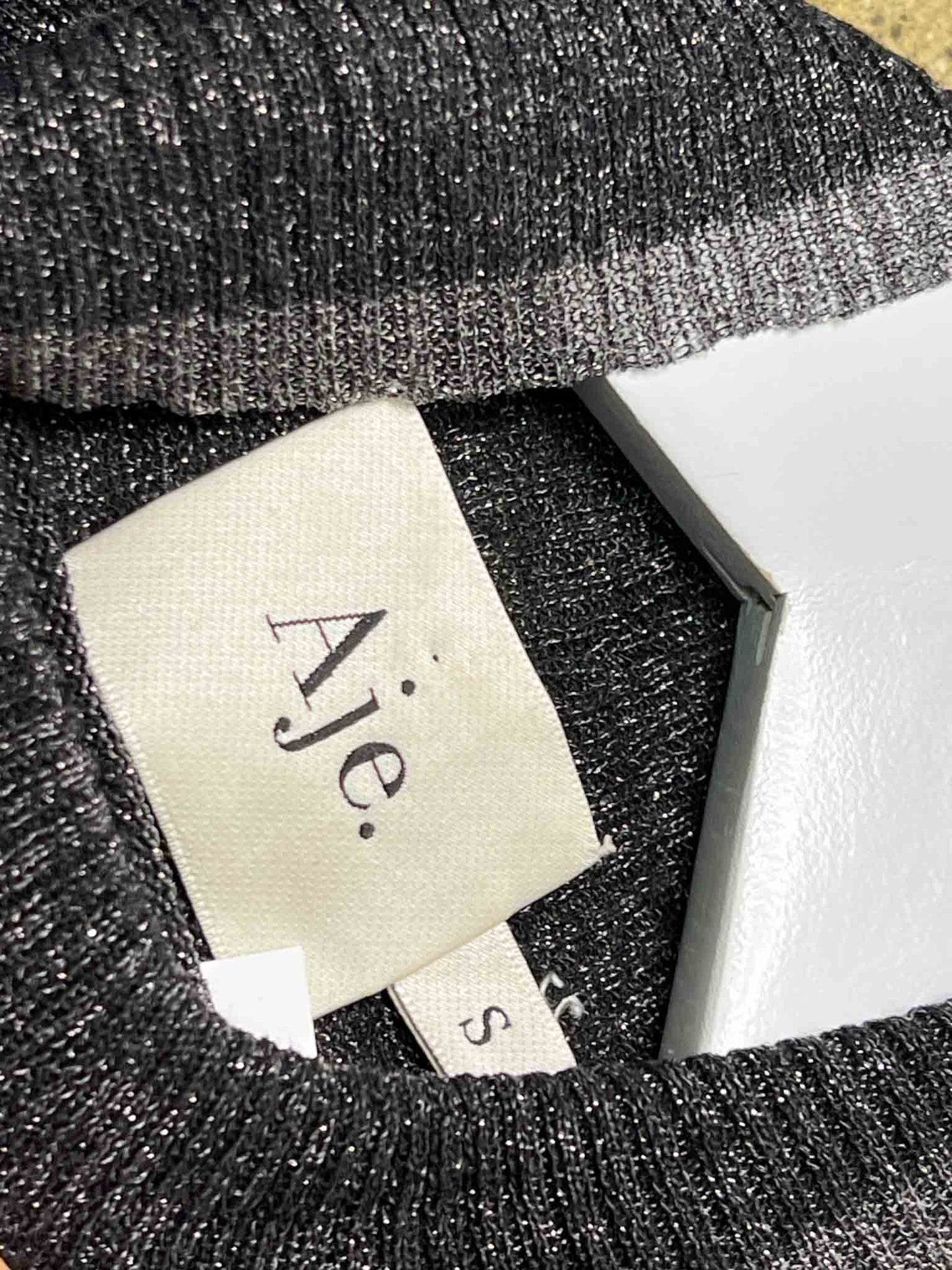 Size S | Aje Glitter Mock Neck Knitted Top