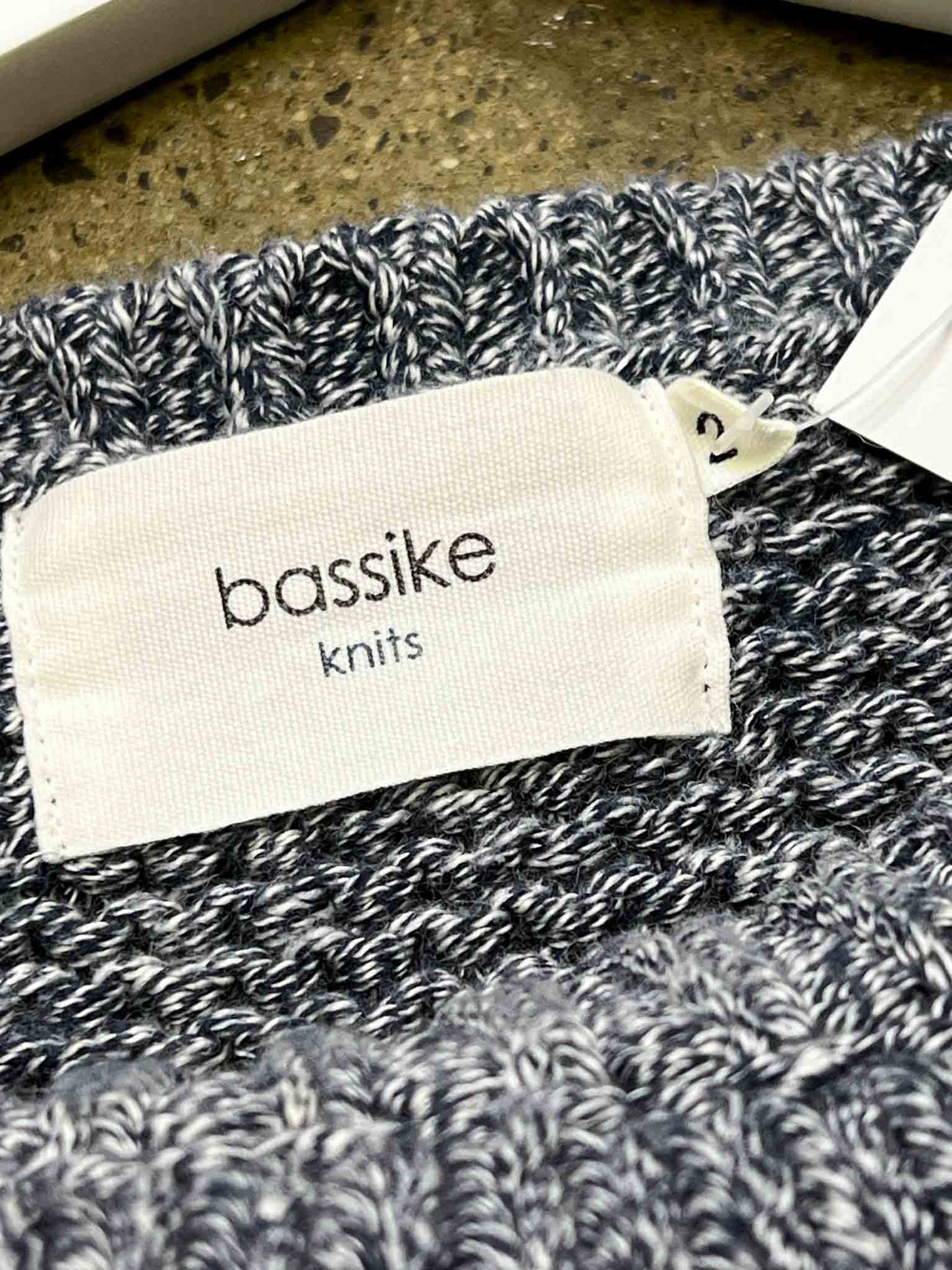 Size 2 (10) | Bassike Blue Cotton/Merino Wool Knit Jumper