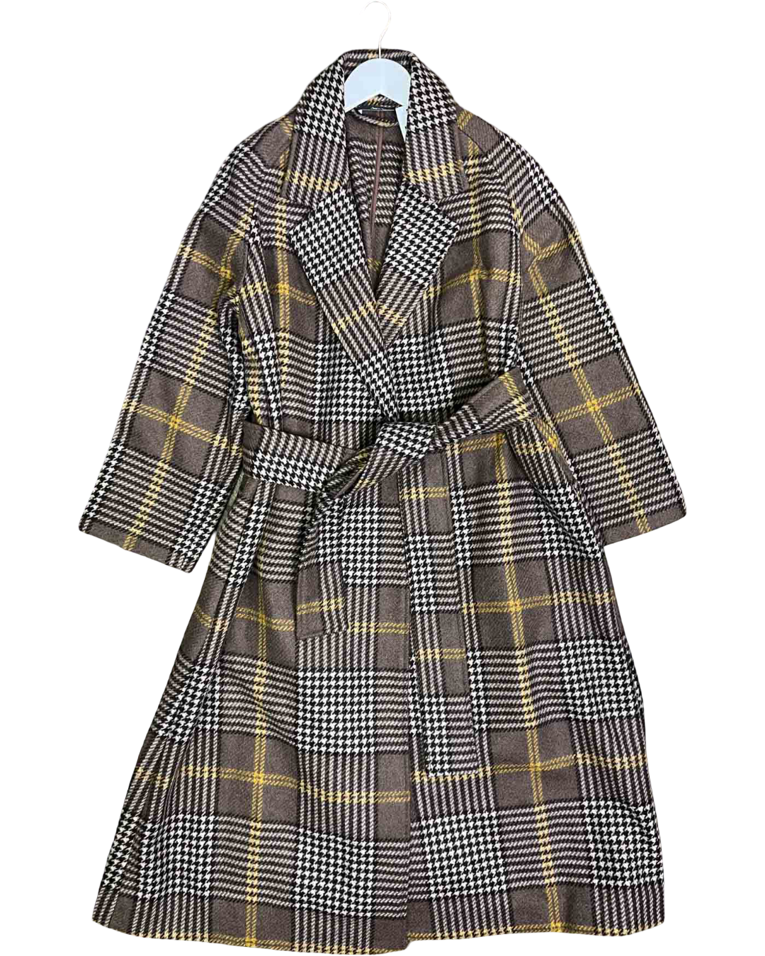 Size 10 | Jac + Jack Wool Plaid Open Trench Coat