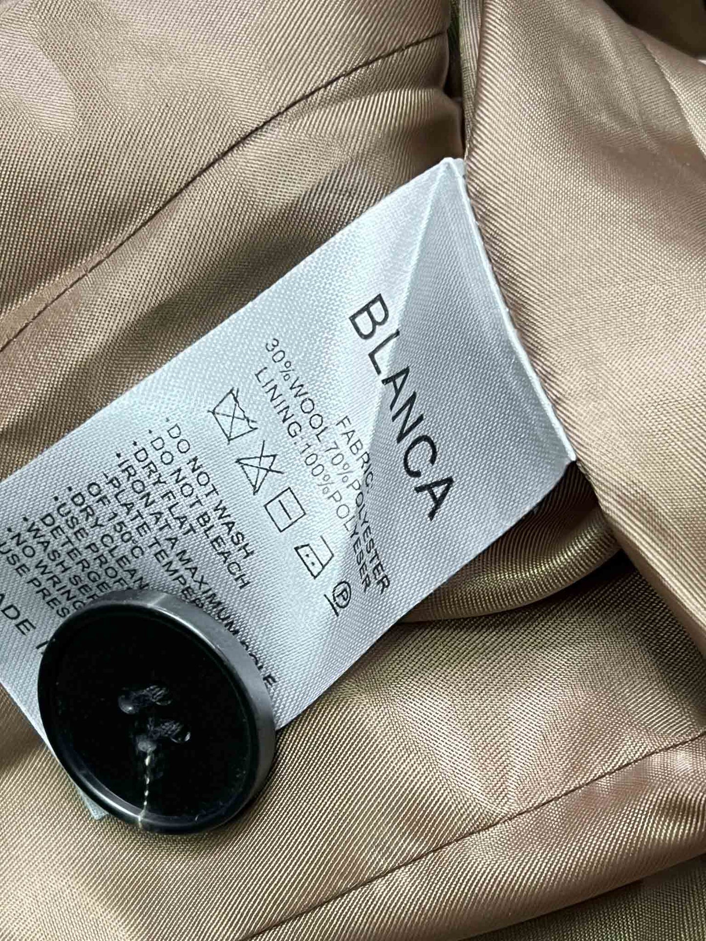 Size S/M | BLANCA Beige Oversized Wool Blend Blazer