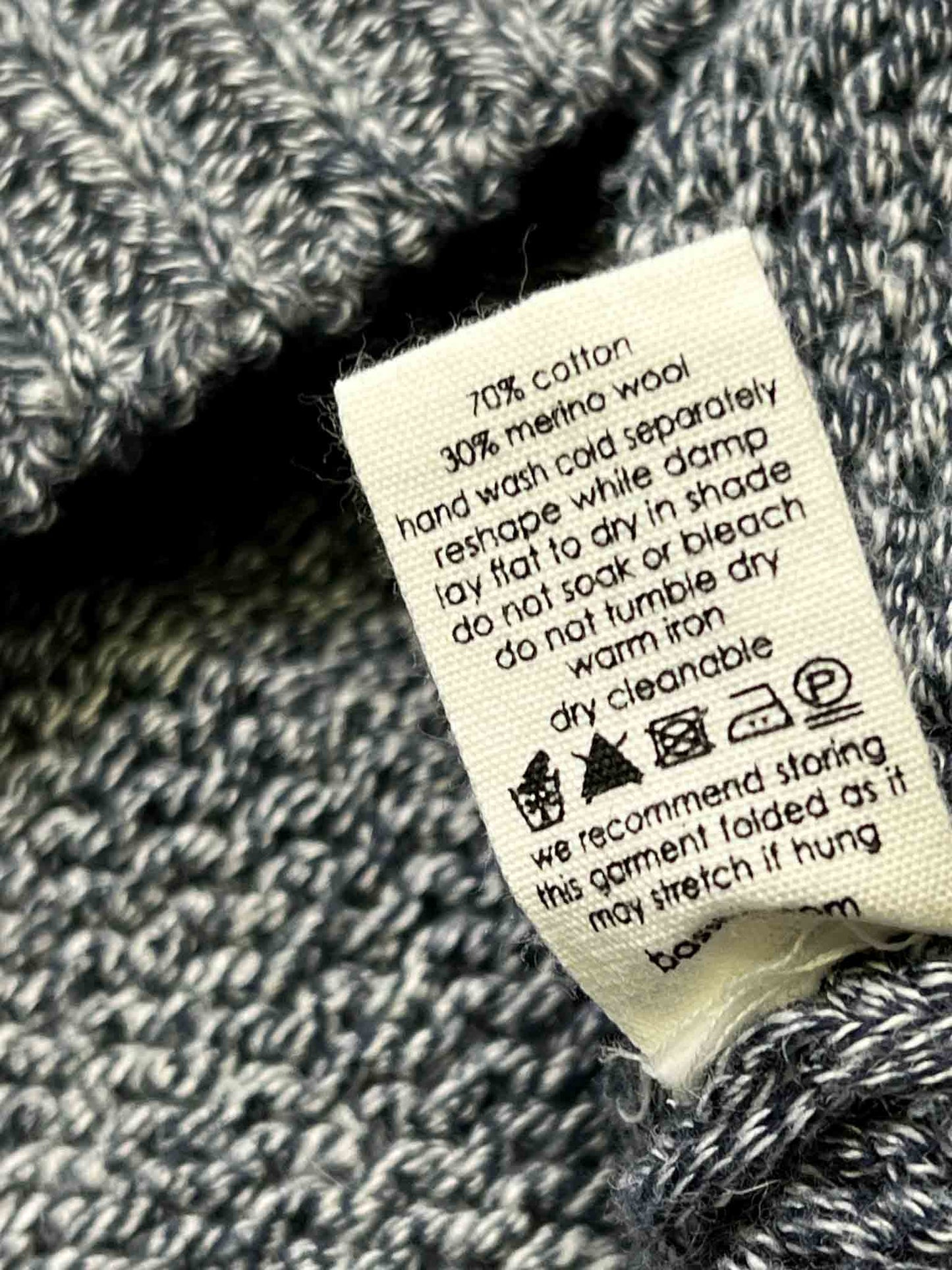 Size 2 (10) | Bassike Blue Cotton/Merino Wool Knit Jumper