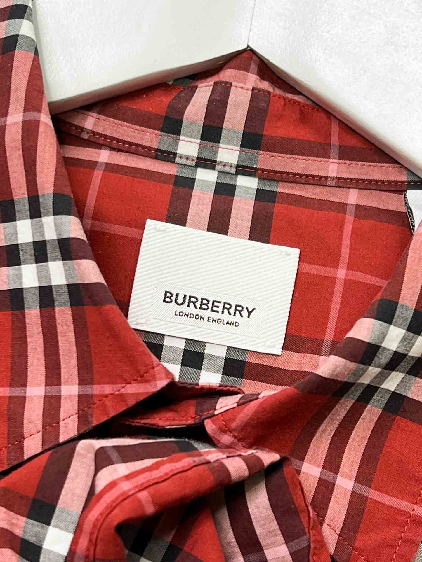 Size XL | Burberry Check Stretch Cotton Poplin Shirt