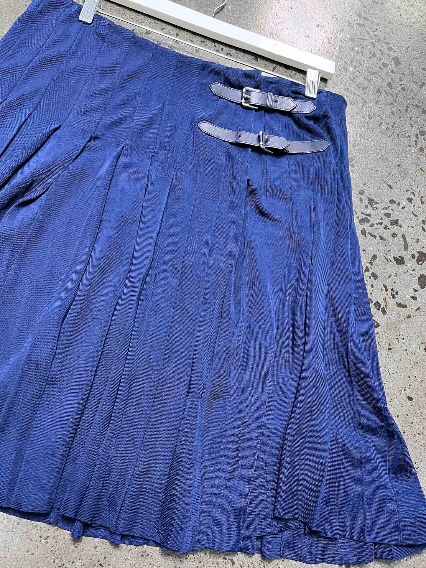 Size L | Ralph Lauren Navy Pleated Mini Skirt