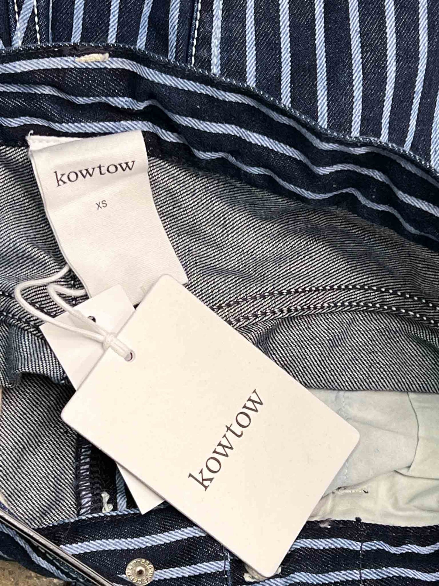 Size XS (26) | Kowtow Chalk Stripe Riley Jeans NWT
