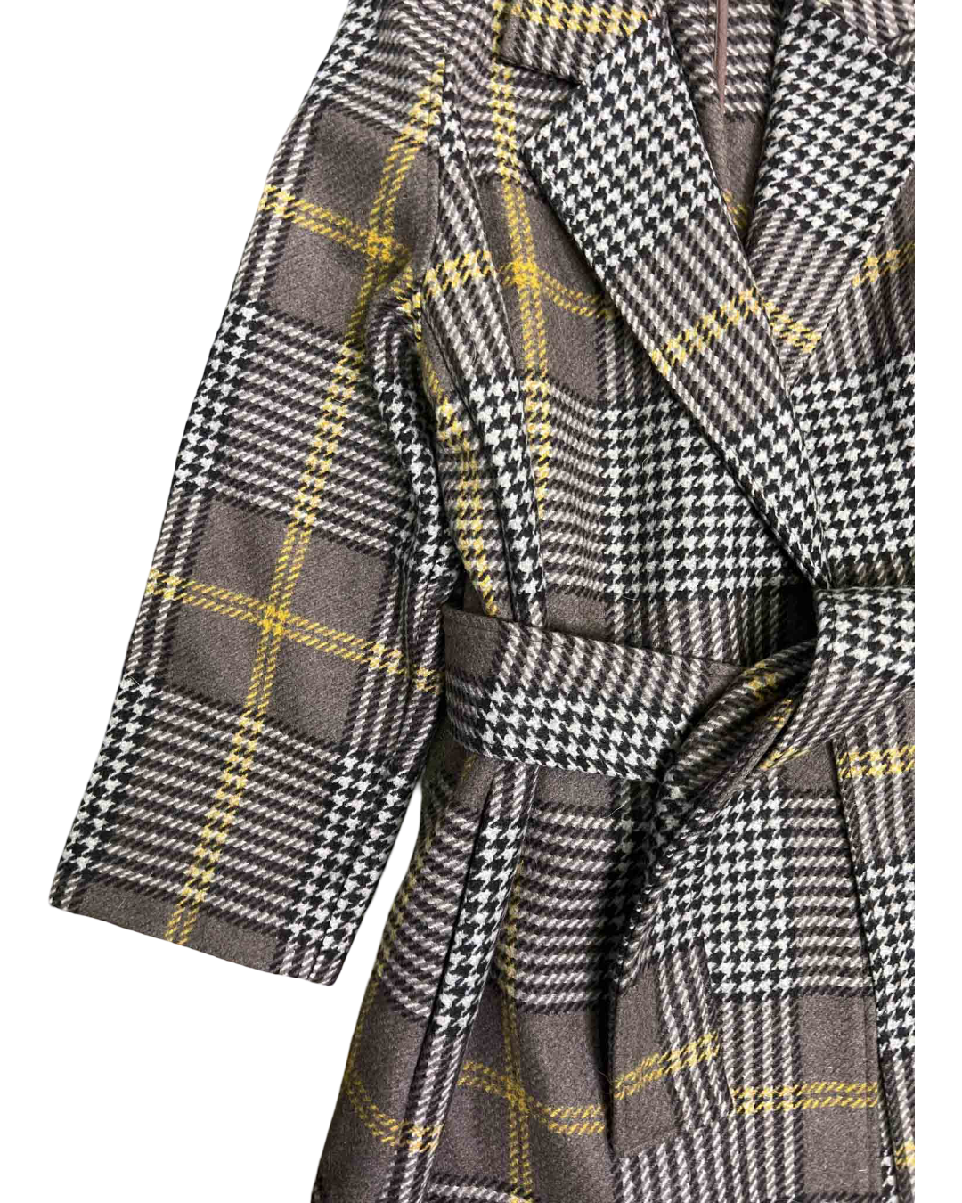 Size 10 | Jac + Jack Wool Plaid Open Trench Coat