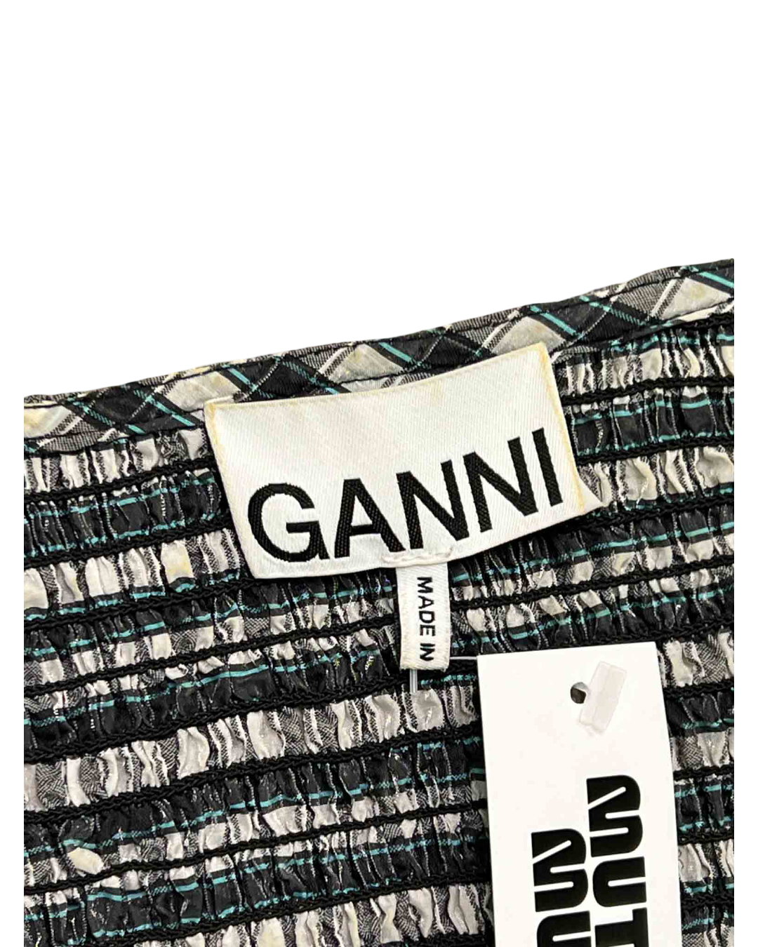 Size 44 (16) | Ganni Seersucker Peplum Top
