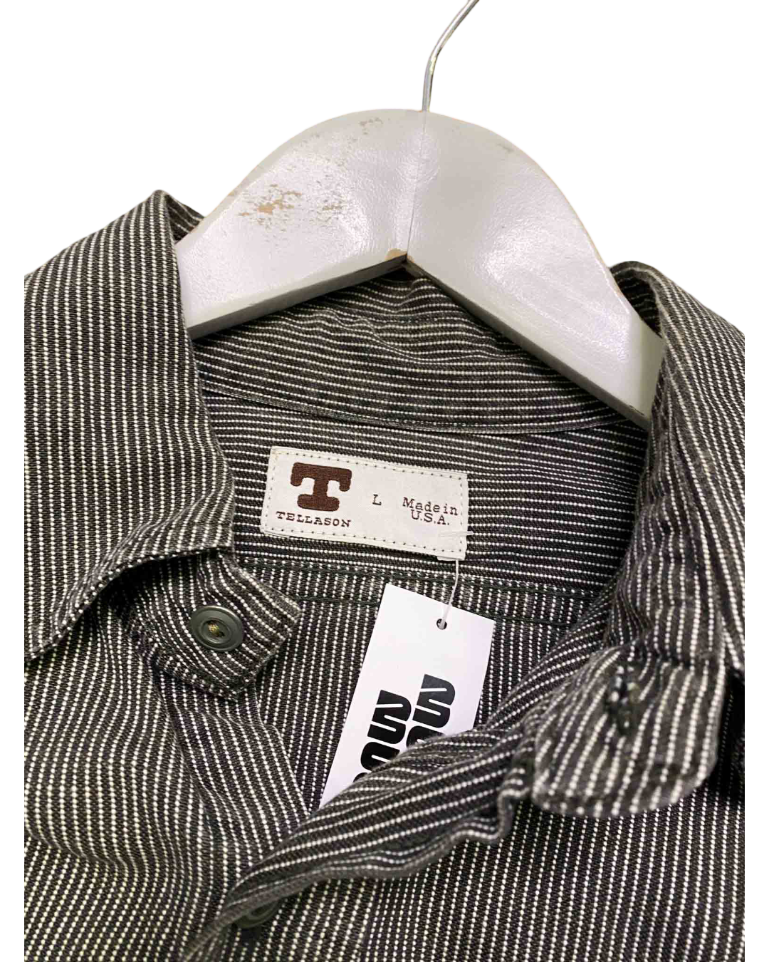 Size L | Tellason Charcoal Hickory Stripe Shirt