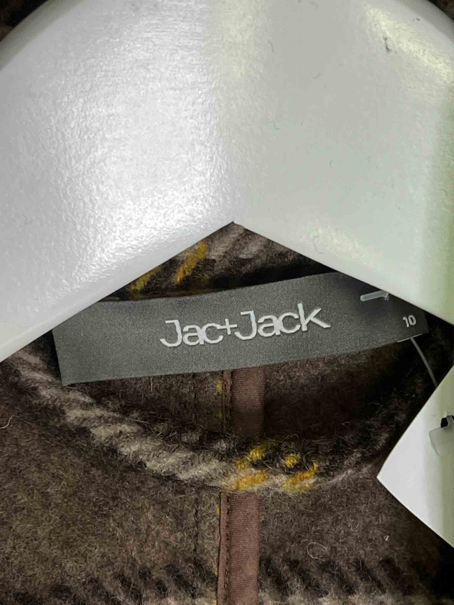 Size 10 | Jac + Jack Wool Plaid Open Trench Coat