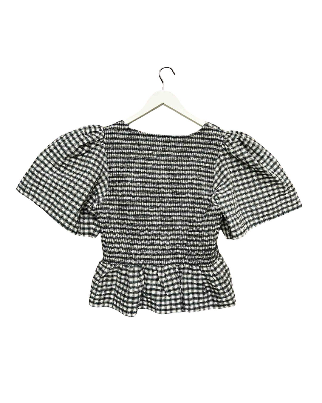Size 44 (16) | Ganni Seersucker Peplum Top