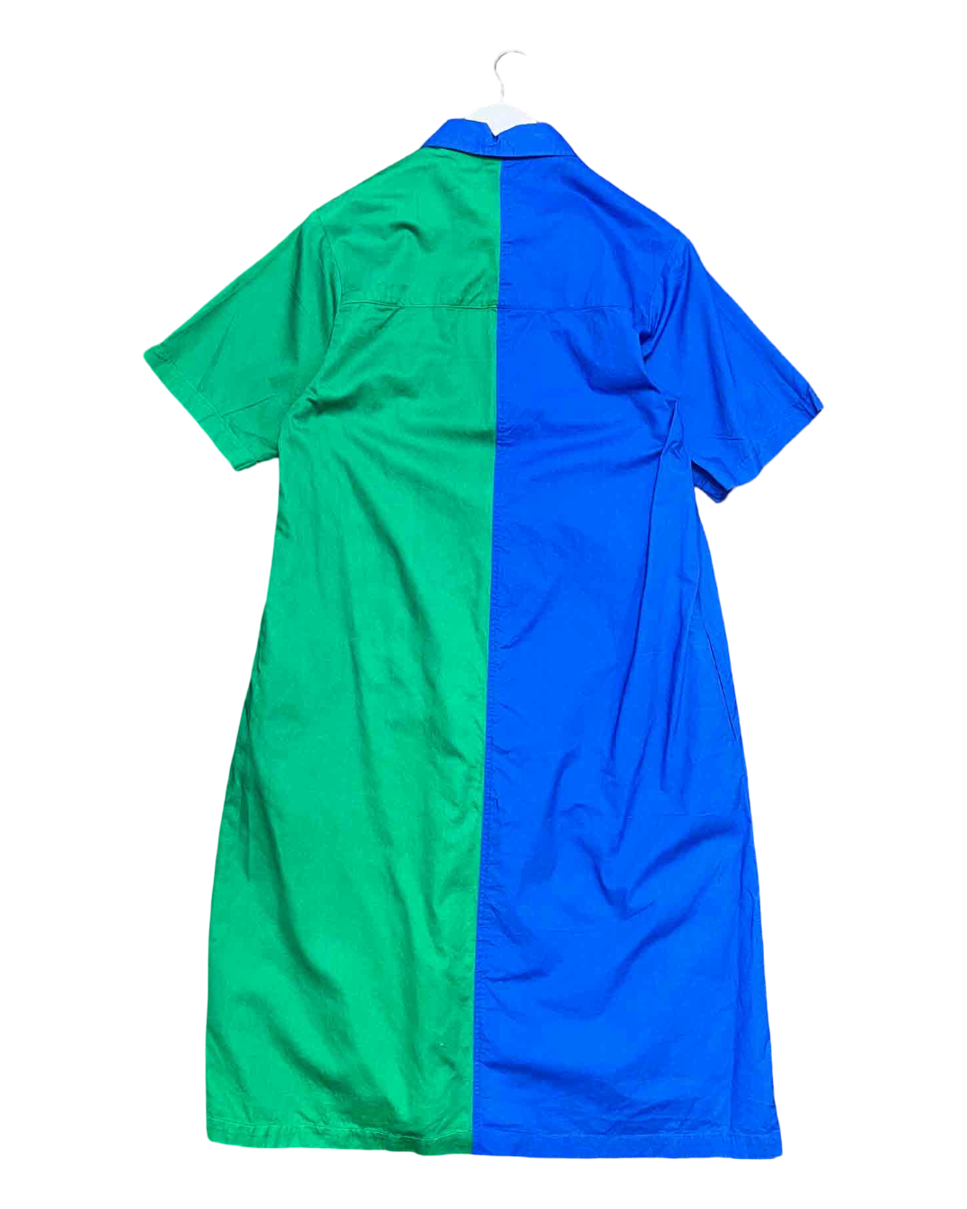 SIze L | Yevu Blue and Green Colourblock Shirt Dress