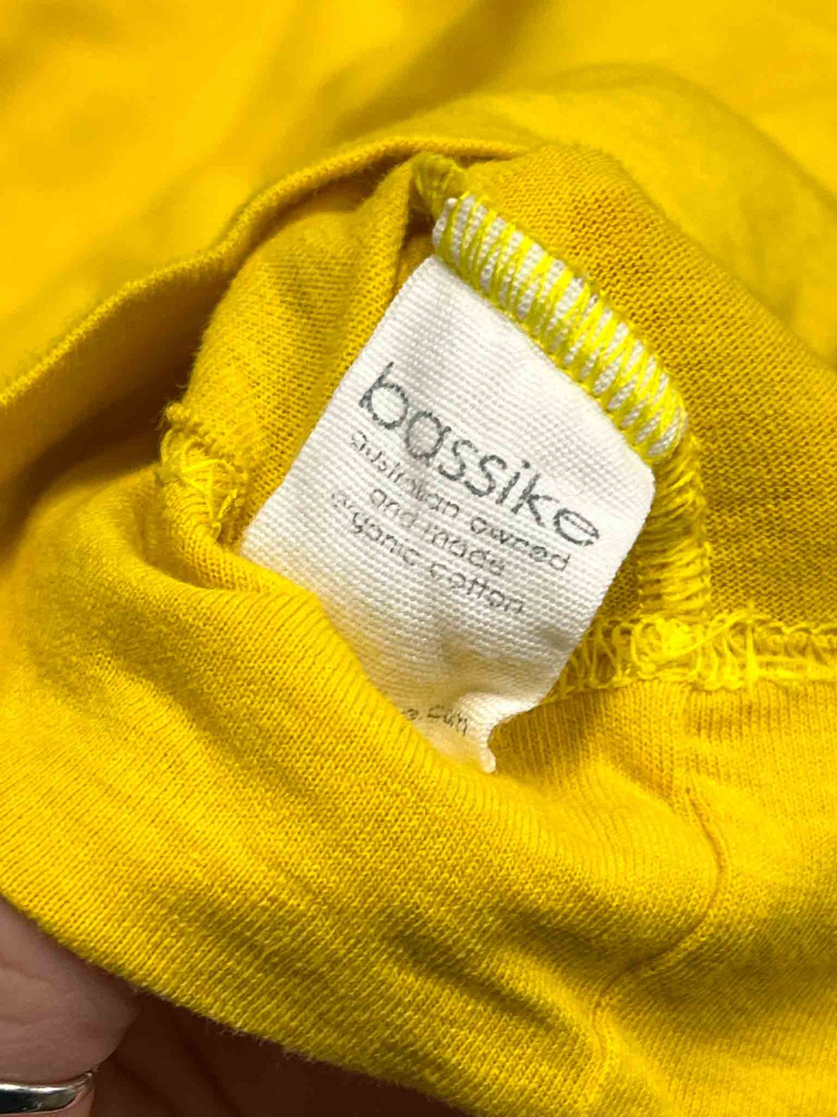 Size XS | Bassike Yellow Organic Cotton T-shirt