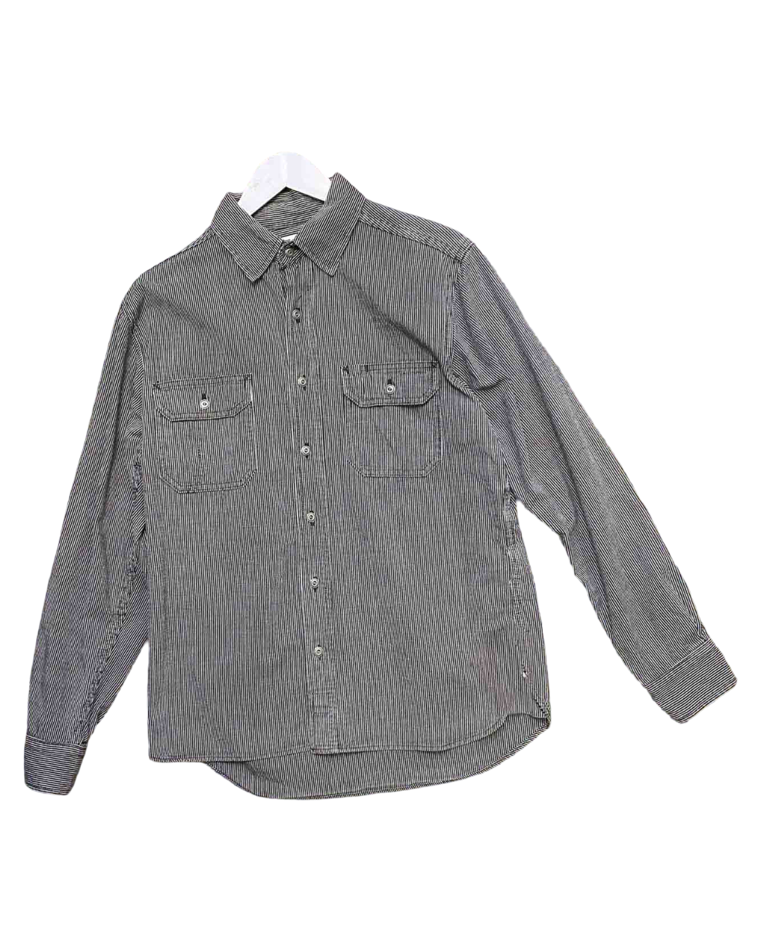 Size L | Tellason Charcoal Hickory Stripe Shirt