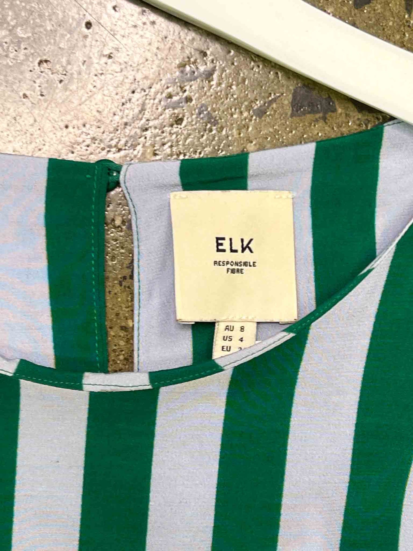 Size 8 | Elk Ecru Striped Midi Dress