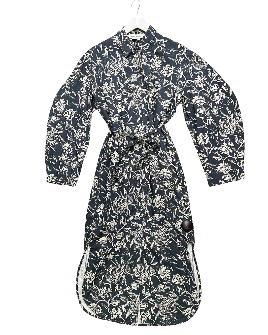 Size 44 (L) | Dhruv Kapoor Floral Cotton Shirt Midi Dress