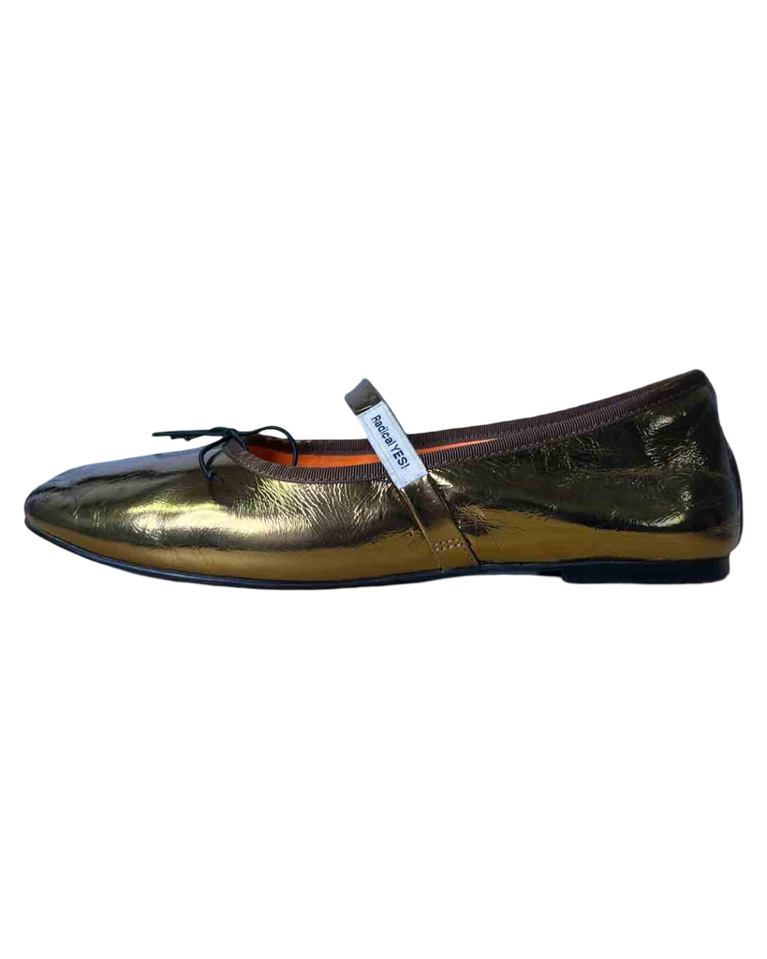 Size 41 | Radical Yes Bronze Patent Strap Ballet Flats