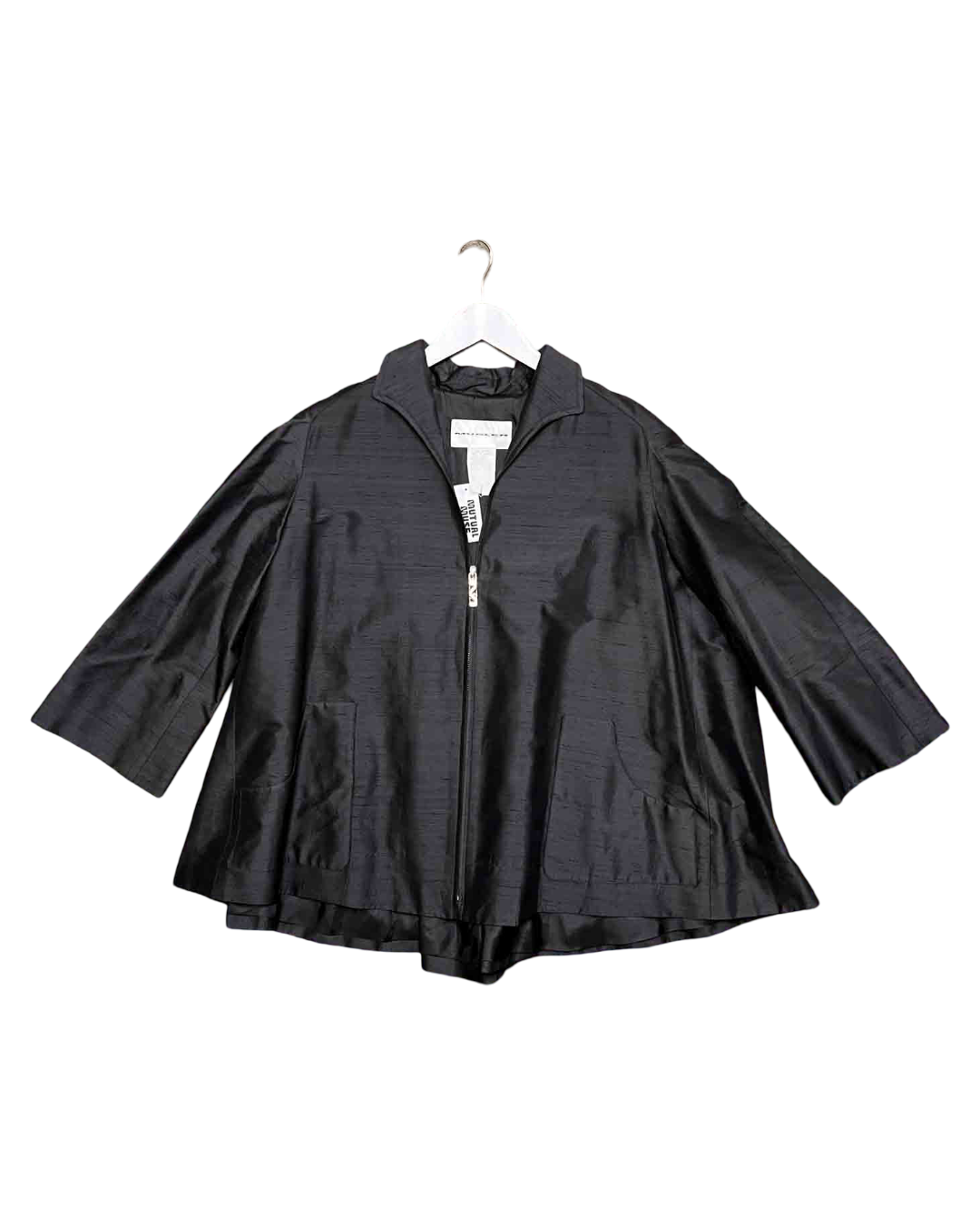 Size M | Mugler Vintage Black Silk Zip-Up Jacket