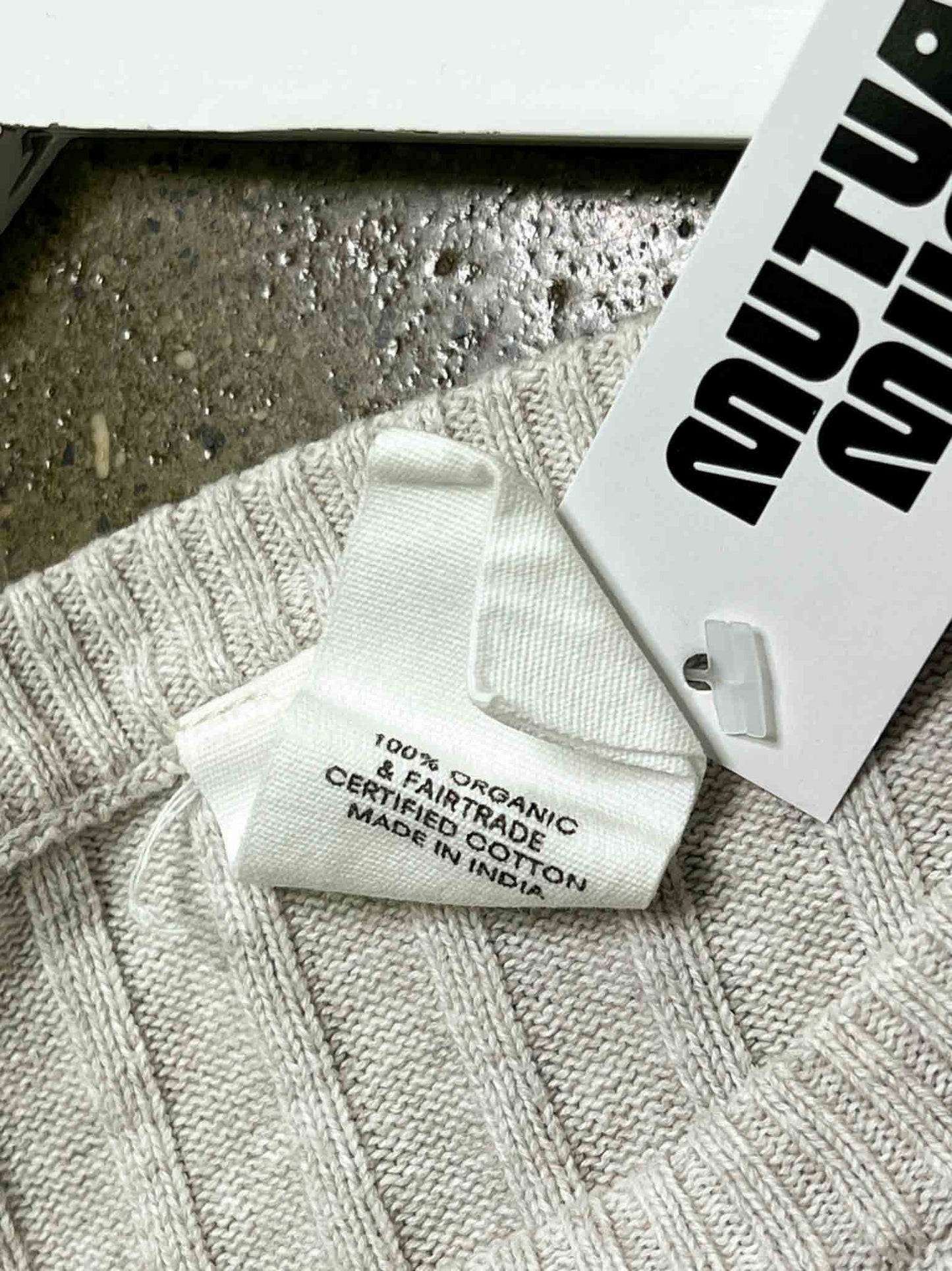 Size L | Kowtow Oatmeal Organic Cotton Ribbed Knit Top
